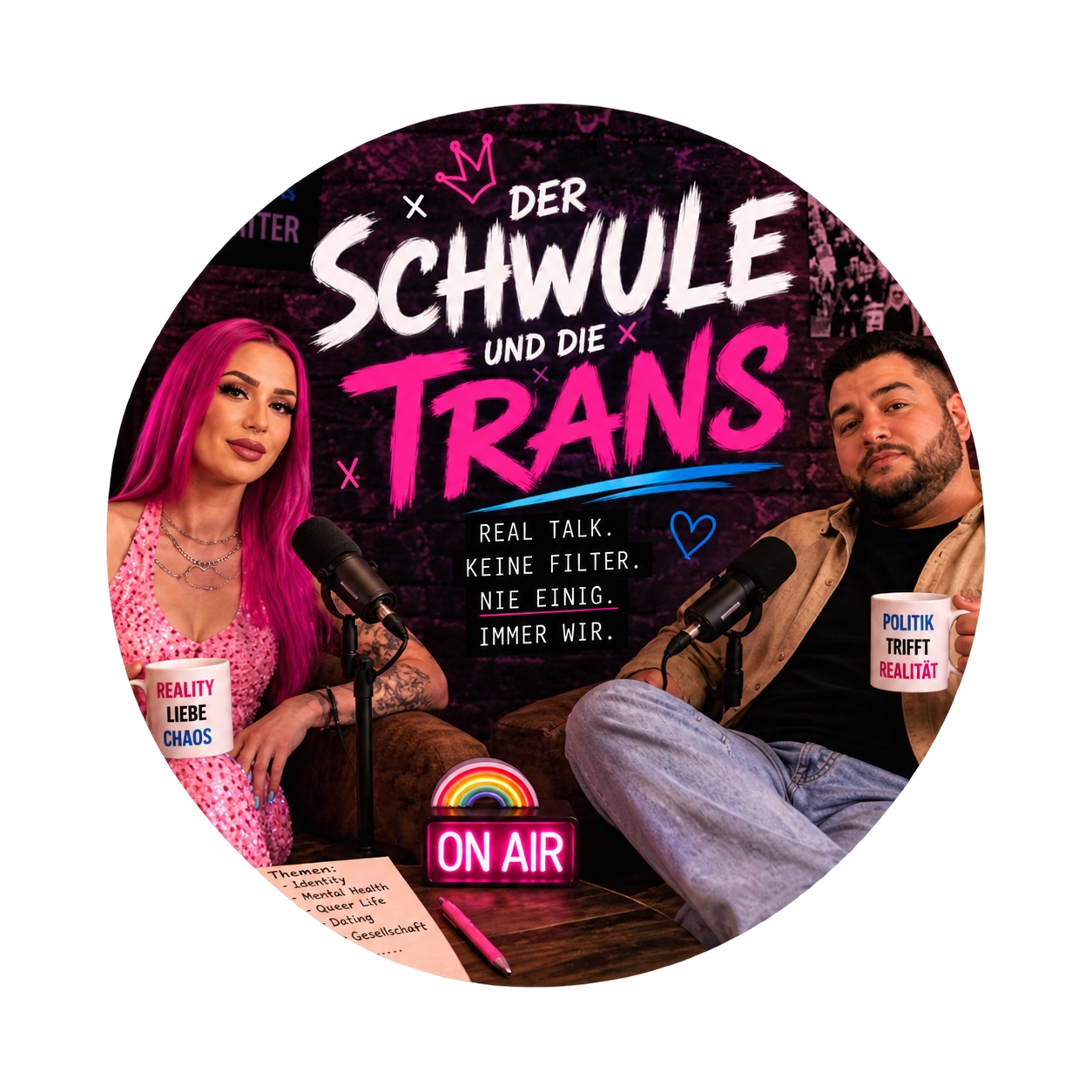Podcast-Cover: Der Schwule und die Trans mit EyyyOli
